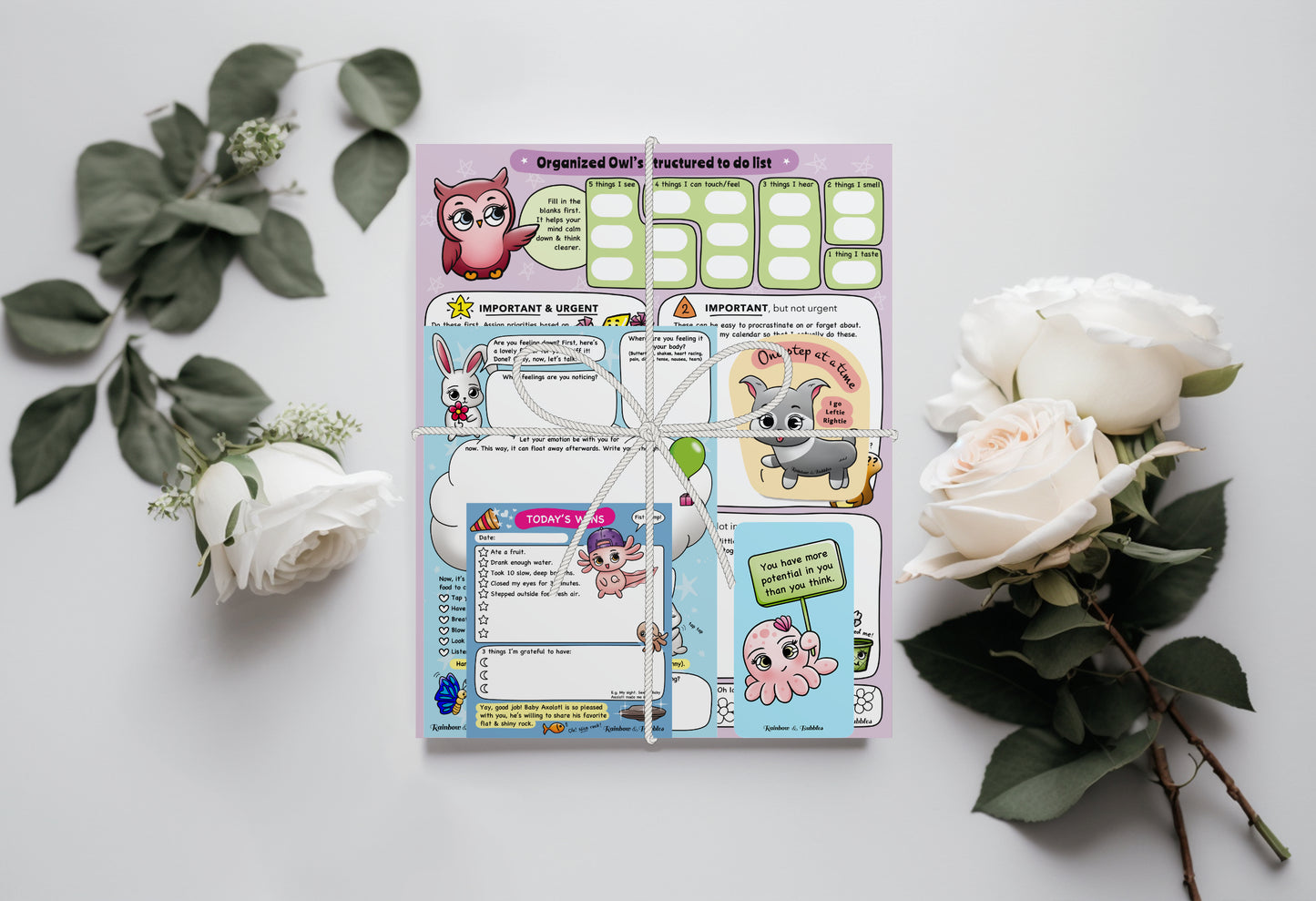 Kawaii toolkit from Rainbow & Bubbles to help with feeling overwhelmed.