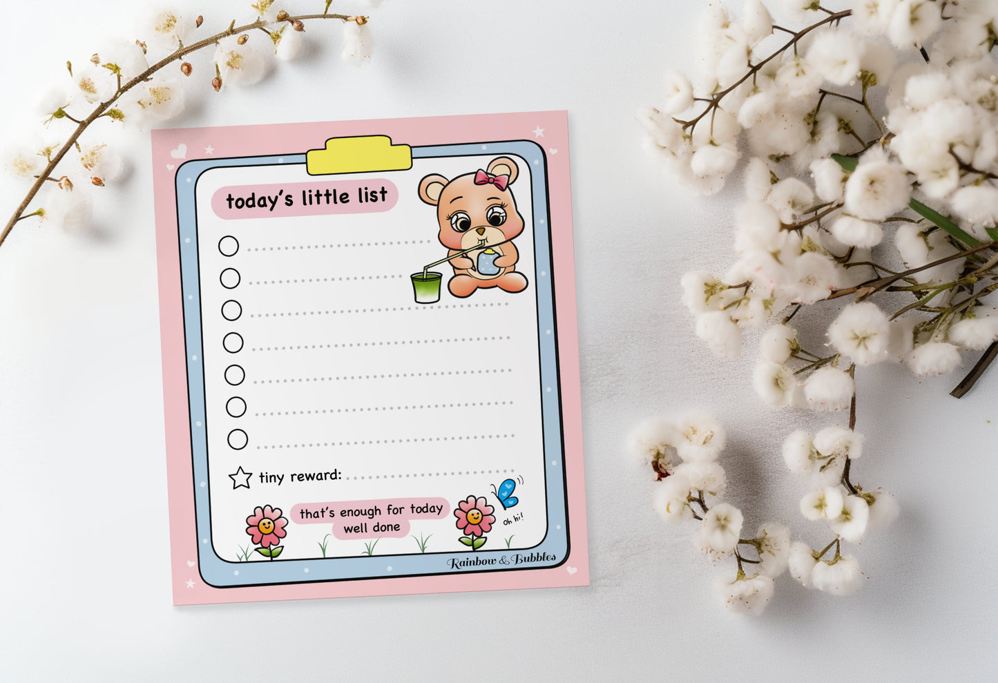 Today's Little List Kawaii Guided Notepad