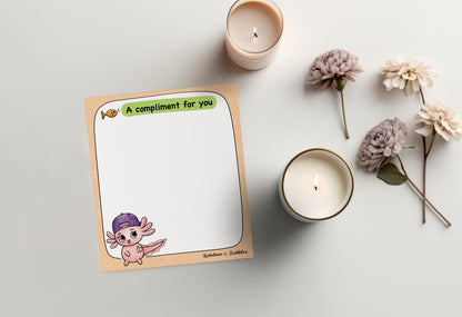 A Compliment For You guided kawaii notepad from Rainbow & Bubbles.