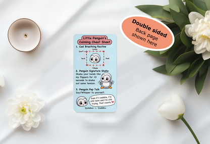 Little Penguin Calming Cheat Sheet Mini Card from Rainbow & Bubbles.