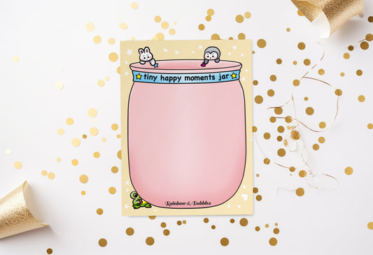 Tiny Happy Moments Jar Kawaii Guided Notepad